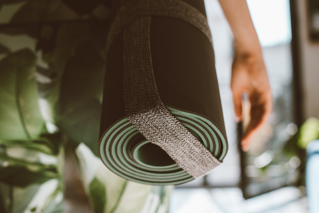 A Rolled Yoga Mat